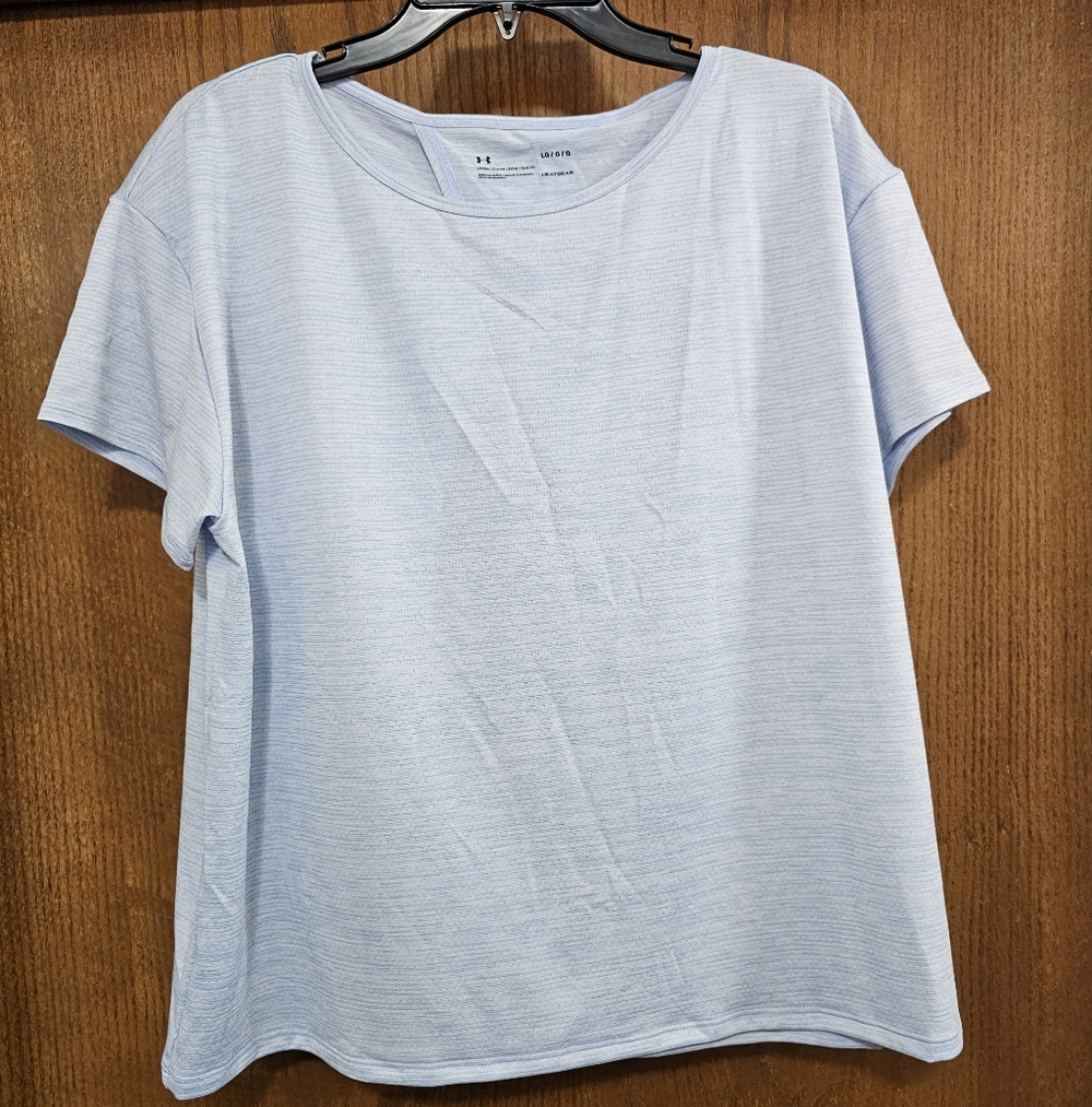Under Armour Womens Heat Gear Top Tech Vent Size Large With Open Back In Ablue